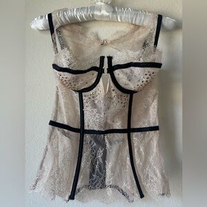 RARE Limited Edition Victoria's Secret Rhinestone Lace Bustier Corset